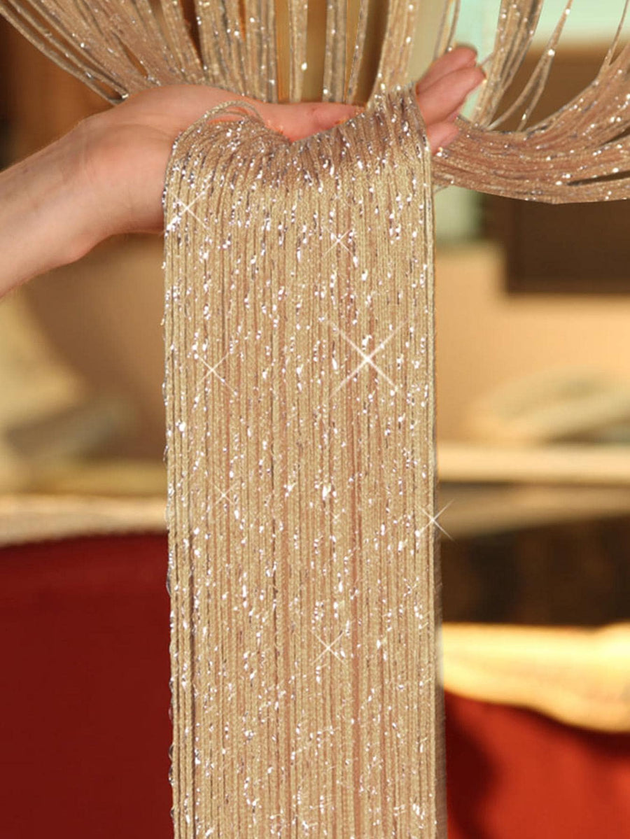 4/2/4pcs Champagne Glitter String Curtains, Wedding Party Decor Tassel Door Curtain Window Curtain, Home Backdrop Decoration
