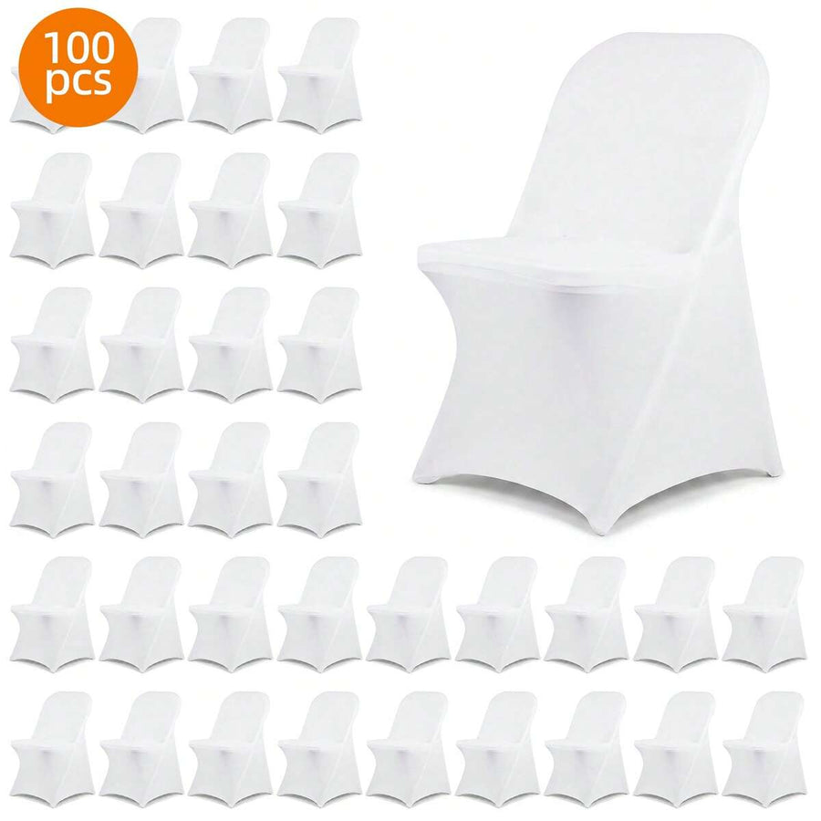 Tomnk 36/55/100 Pcs Spandex Stretch Folding Chair Covers, Universal Fitted Washable Slipcovers For Dining, Party, Wedding, Banquet,Thanksgiving, Mother's Day Decoration